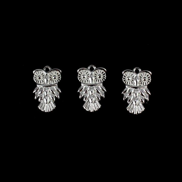 Detailed Owl Earrings ~ 925 Sterling Silver Ear Hooks ~ Silver Plated Charm