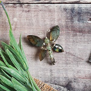 make labradorite butterfly brooch
