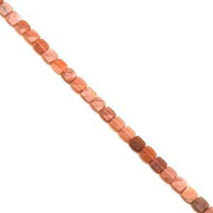 100cts Sunstone Faceted Squares Approx 8mm, 38cm Strand