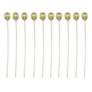 2.35cts Peridot Rose Gold Flash Sterling Silver Head Pin Oval 4x3mm length 40mm and width 0.50mm (Pack of 10 Pcs.) 