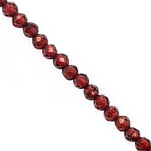 12cts Red Garnet Faceted Round Approx 2mm, 31cm Strand