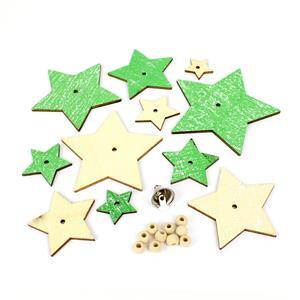 Christmas Star Wooden Tag Hanging Decoration - Choice of Colour