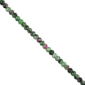 25cts Ruby Zoisite Faceted Rondelles Approx 2x3mm, 38cm Strand