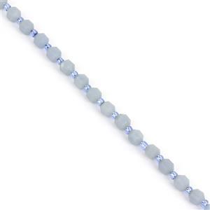 60cts Angelite Faceted Satellite Beads Approx 5x6mm, 38cm strand