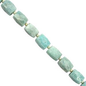 340cts Amazonite Faceted Rectangle Approx 15.5x11 to 16x12mm, 30cm Strand with Spacers
