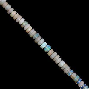 11cts Ethiopian Opal Faceted Rondelle Approx 3x1 To 4x2mm, 15cm Strand