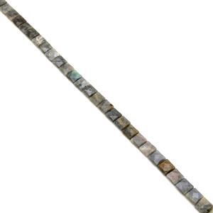 230cts Labradorite Faceted Squares Approx 12mm, 38cm Strand