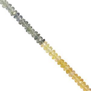 18cts Multi-Colour Sapphire Faceted Rondelles Approx 2x1 to 3x1mm, 20cm Strand 