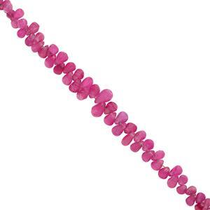 11cts Ruby Graduated Smooth Drop Approx 2x4 to 4x3mm, 9cm strand