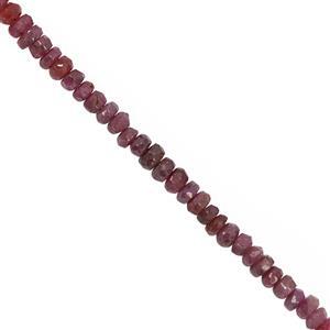 20cts Pink Sapphire Faceted Roundelle Approx 2.5x1.5 to 4x3mm, 14cm Strand