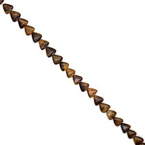 230cts Yellow Tigers Eye PuffyTriangles Approx 15mm, 38cm Strand