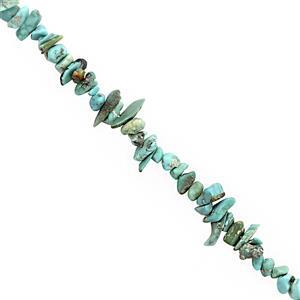 60cts Sleeping Beauty Turquoise Beads Nuggets Approx 3x1.50 to 10x3mm, 82cm Strand.