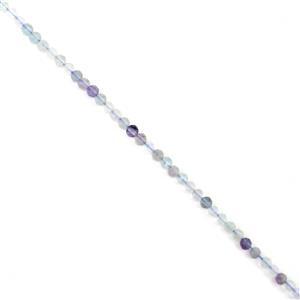 40cts Multi-Colour Fluorite Faceted Rounds Approx 4mm, 38cm Strand
