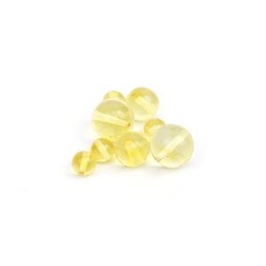 Baltic Lemon Amber Mixed Size Bead Pack, Inc. 4x 6mm, 2x 8mm, 2x10mm (8pcs)