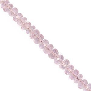 15cts Morganite Faceted Rondelles Approx 3x1 to 5x2.5mm, 10cm Strand