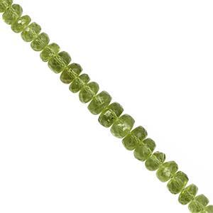 55cts Red Dragon Peridot Graduated Faceted Rondelle Approx 3.5x2 to 6.5x4mm, 21cm Strand