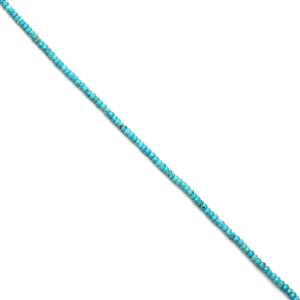 35cts Dyed Light Blue Magnesite Faceted Rondelles Approx 4x2mm, 38cm Strand