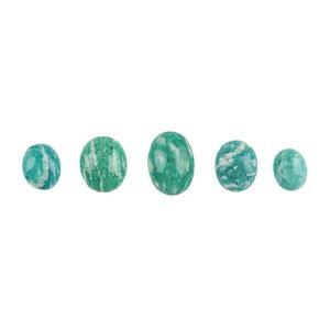 16.50cts Russian Amazonite Cabochon Oval Approx 9x7 to 14x10mm Loose Gemstones, (Pack of 5)