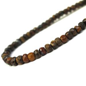 50cts Yellow Tiger's Eye Faceted Rondelles Approx 3-5mm, 33cm Strands