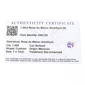 1cts Rose du Maroc Amethyst 7x7mm Cushion  (N)