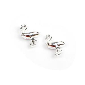 925 Sterling Silver Flamingo Spacer Beads, Approx 8x12mm(2pcs)