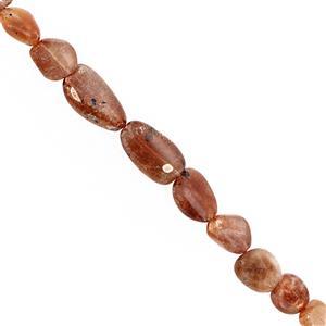 115cts Oregon Sunstone Smooth Nuggets Approx 9.5x9 to 16x11mm, 20cm Strand