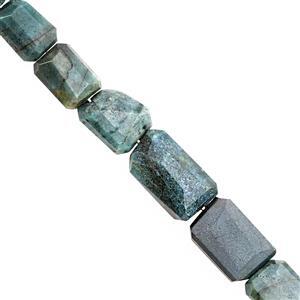 145cts Chrysocolla Graduated Faceted Tumble Approx 13x9 to 23.5x15mm, 19cm Strand 
