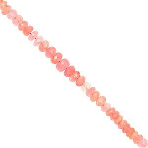 75cts Galileia Morganite Faceted Rondelles Approx 5x2.50 to 8x5mm, 21cm Strand