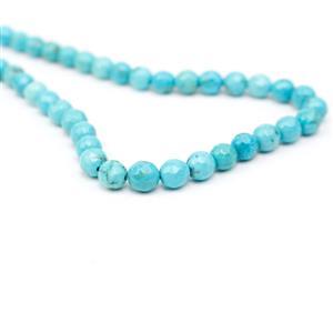 80cts Dyed Blue Magnesite Faceted Rounds Approx 6mm, 38cm Strand