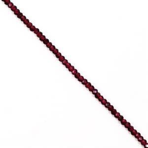  35cts Red Garnet Faceted Rondelles Approx 2x3mm, 38cm Strand
