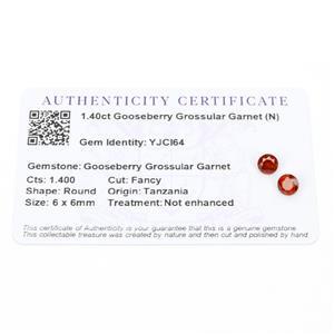 1.4cts Gooseberry Grossular Garnet 6x6mm Round Pack of 2 (N)