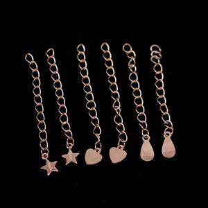 Rose Gold Plated 925 Sterling Silver Extender Chains Approx 4cm (6pcs - 3 Designs)