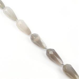 505cts Grey Agate Faceted Drops Approx 30x15mm 15