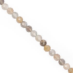 32cts Multi Moonstone Faceted Round Approx 4mm, 30cm Strand