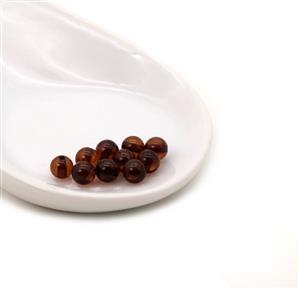 Baltic Cherry Amber Round Beads, Approx 5mm (10pk)