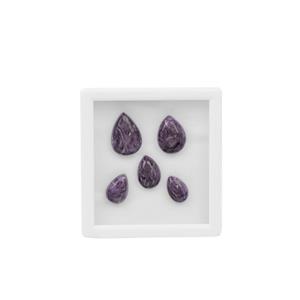 30cts Charoite Cabochon Pear Approx 12x8 to 18x13mm Gemstone (Set of 5 Pcs)