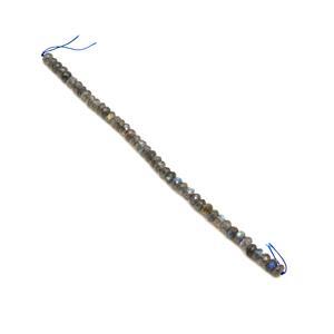 70cts Labradorite Faceted Rondelles Approx 7x4mm, 19cm Strand