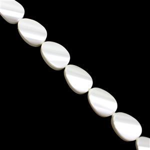 White Fancy Oval Shell Pearls Approx 25X18mm, 38cm Strand