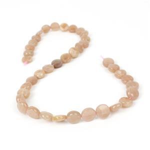 120cts Sunstone Faceted Coins Approx 10mm, 38cm Strand