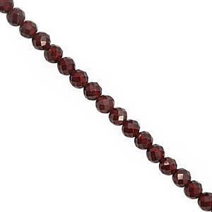 45cts Red Garnet Faceted Round Approx 4mm, 30cm Strand