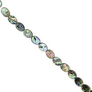 Abalone Flat Ovals Approx 25X18mm, 38cm strand