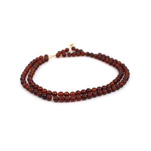 Baltic Cherry Amber Plain Rounds, Approx  4mm 38cm Strand