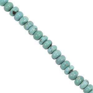 22cts Sleeping Beauty Turquoise Graduated Smooth Rondelles Approx 3.5x1 to 4x2mm, 20Cms Strand