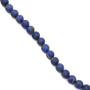300cts Lapis Lazuli Matt Finish Frosted Rounds Approx 10mm, 38cm Strand