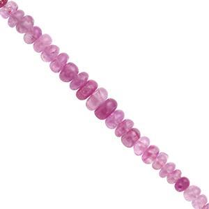 8cts Natural Mogok Ruby Smooth Rondelle Approx 2x1 to 4.5x2.5mm, 10cm Strand