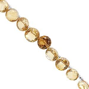 42cts Rio Grande Citrine Graduated Faceted Onion Approx 6x6.5 to 8x9.5mm, 16cm Strand with Spacers