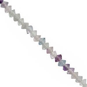 12cts Multi Flourite Faceted Saucer Approx 2.5x1.5 to 3x1.5mm, 25cm Strand