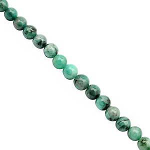 95cts Emerald Plain Bead Round Approx 4.5 to 7mm, 38cm Strand