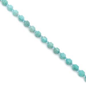 130cts Amazonite Faceted Satelite Beads Approx 8x9mm, 38cm Strand