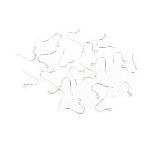 925 Sterling Silver Shepherds Hooks With Loops Approx. 16mm (10 Pairs)